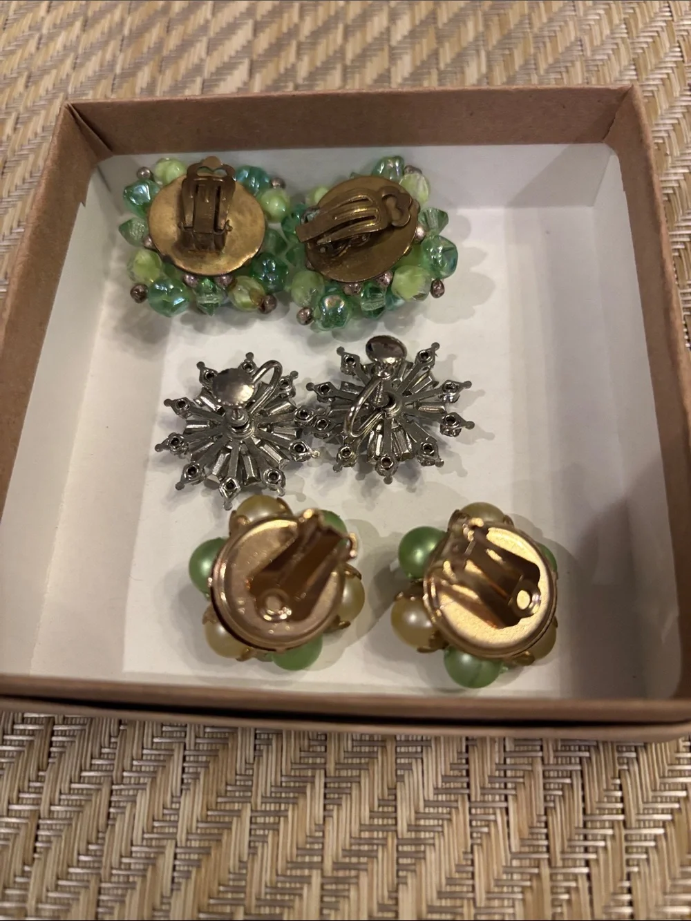 Three-Pair vintage Women's Clip-On Earrings